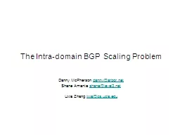 The Intra-domain BGP Scaling Problem