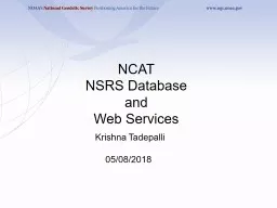 NCAT NSRS Database and Web Services