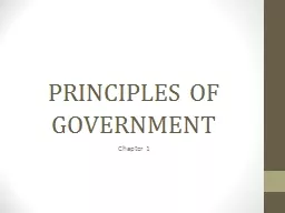 PRINCIPLES OF GOVERNMENT