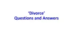 ‘Divorce’  Questions and Answers