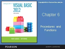 Chapter 6 Procedures and Functions