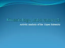 Kinesiology Laboratory 4: