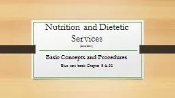 Nutrition and Dietetic  Services