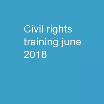 Civil  Rights  Training June 2018