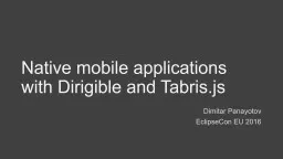 Native mobile applications with Eclipse Dirigible and Tabris.js
