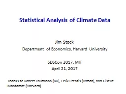 Statistical Analysis of Climate Data