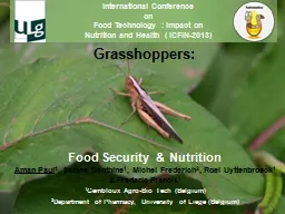 Grasshoppers:   Food Security & Nutrition
