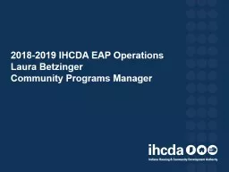 2018-2019 IHCDA EAP Operations