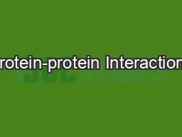 Protein-protein Interactions