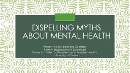 Dispelling Myths about Mental Health