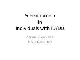 Schizophrenia in Individuals with ID/DD