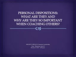 PERSONAL  DISPOSITIONS :