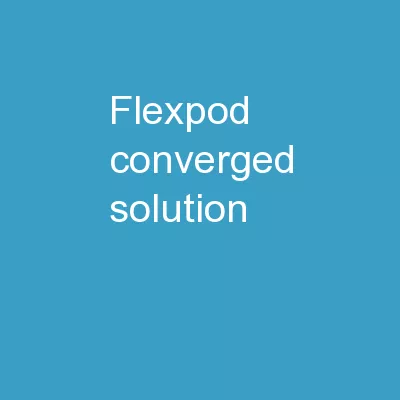 FlexPod  Converged  Solution