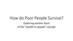 How do Poor People Survive?