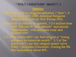 “Post-Christian”: What?, 1