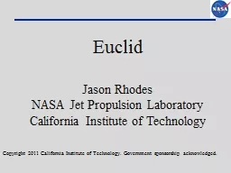 Euclid Jason Rhodes  NASA Jet Propulsion Laboratory