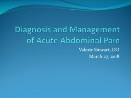 Diagnosis and Management of Acute Abdominal Pain