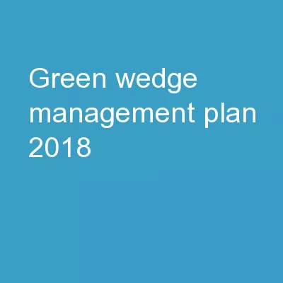 Green Wedge Management Plan 2018