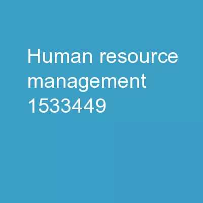Human  Resource Management