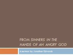 from  Sinners in the Hands of an Angry God