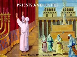 PRIESTS  AND LEVITES Lesson 8 for the 21