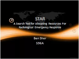 STAR A Search Tool for Allocating Resources For Radiological Emergency Response