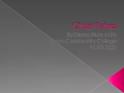 Chest Tubes By Diana Blum MSN