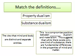 Match the definitions....