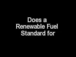 Does a Renewable Fuel Standard for