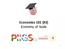 1 Economics 101  (#3)  Economy