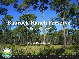 Babcock Ranch Preserve  “A Brief History”