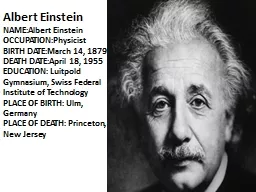 Albert Einstein NAME:Albert