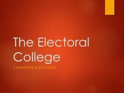 The Electoral College Campaigns & Elections