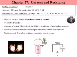 Chapter  27:  Current and Resistance