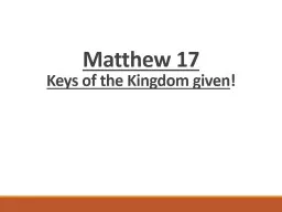 Matthew 17 Keys of the Kingdom
