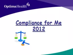 Compliance for Me 2012 Objectives