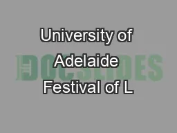 University of Adelaide Festival of L&T 2012