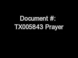 Document #: TX005843 Prayer