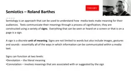 Semiotics – Roland Barthes