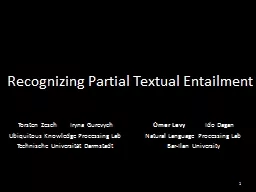 Recognizing Partial Textual Entailment