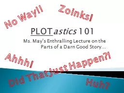 PLOT astics  101 Ms. May’s Enthralling Lecture on the Parts of a Darn Good Story…