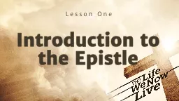 Introduction to the Epistle