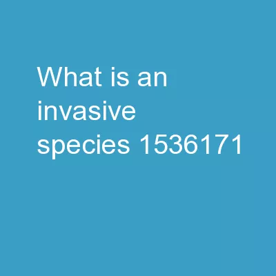 What is an invasive species?