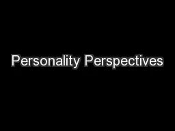 Personality Perspectives