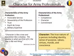 Character  for Army  Professionals