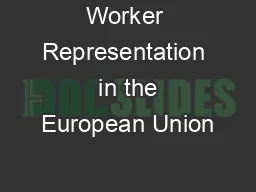Worker Representation  in the European Union