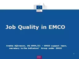 Job Quality in EMCO Anette Björnsson