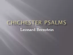Chichester  Psalms Leonard Bernstein