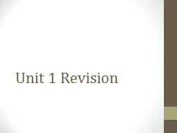 Unit 1 Revision Section A
