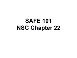 SAFE 101 NSC Chapter 22 Transportation Safety Programs